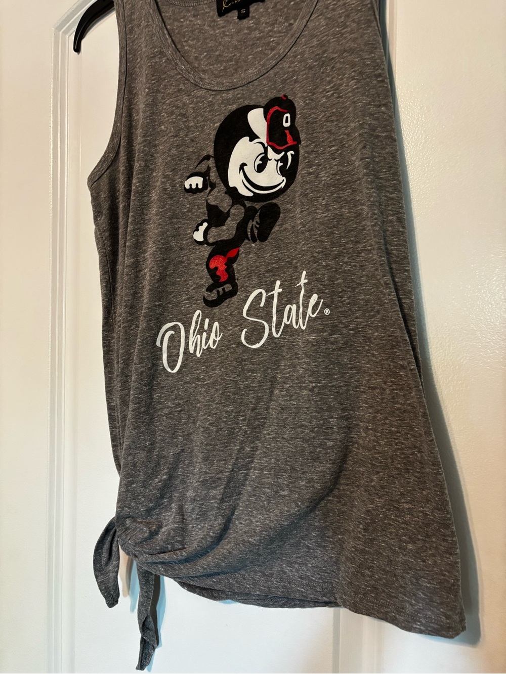 Game Day Couture Ohio State Gray Tank Top with Tie Detail Small - Picture 3 of 8